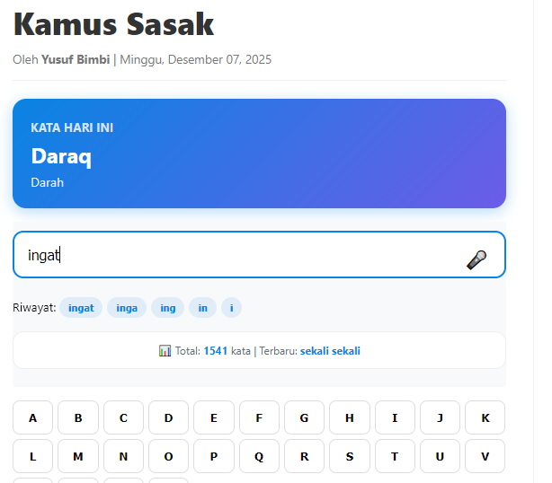 Kamus Sasak Online: Upaya Digital Melestarikan Bahasa Daerah Lombok